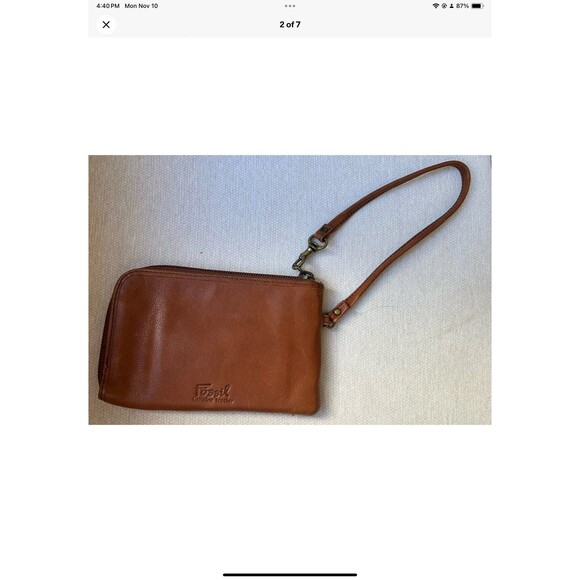 Fossil Key-Per Patchwork Leather Wristlet/Wallet Zipper Pouch - Picture 2 of 7